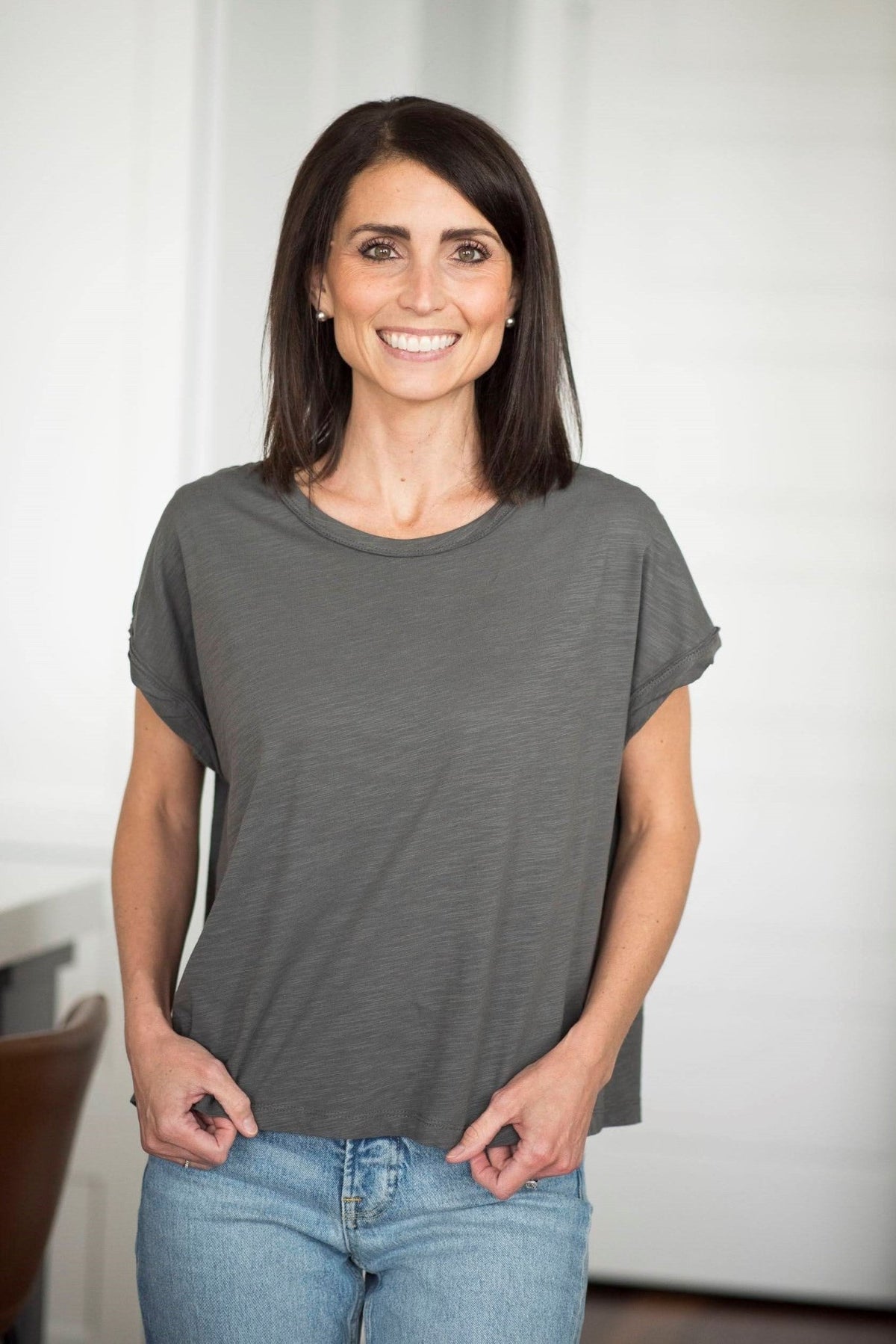 Izzy Tee in Charcoal