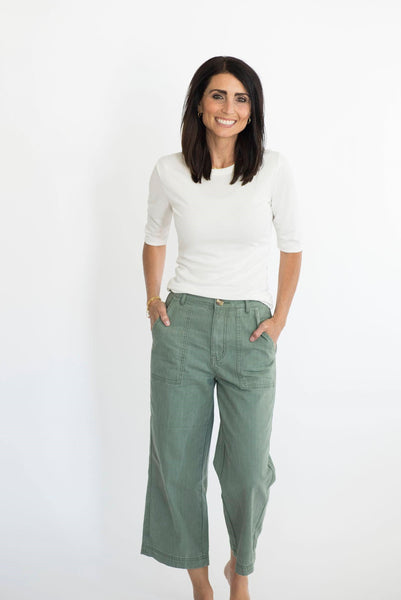 Trish Ribbed Top in Ivory