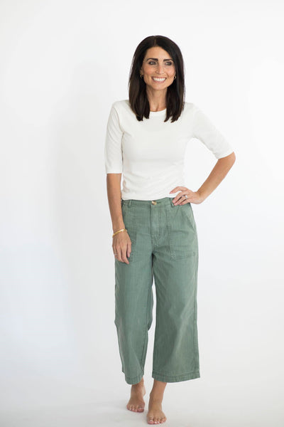 Trish Ribbed Top in Ivory