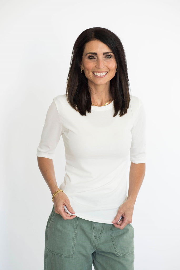 Trish Ribbed Top in Ivory