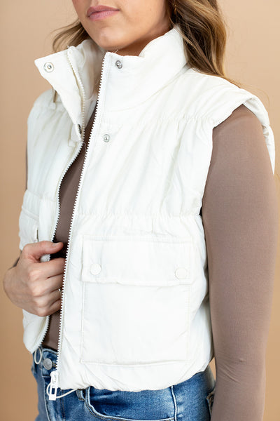 Nova Puffer Vest (cream)