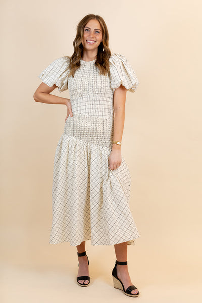 Elodie Asymmetrical Smocked Dress