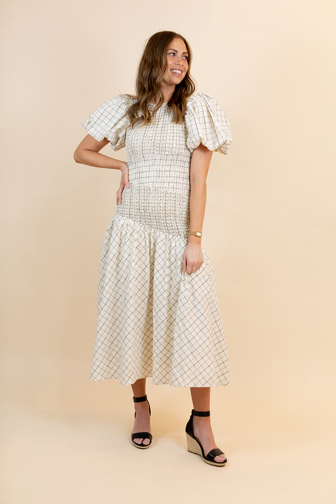 Elodie Asymmetrical Smocked Dress