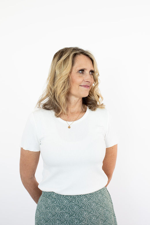 Charlotte Ribbed Shirt In Off White — Brooklyn Blush women's boutique, Draper Utah