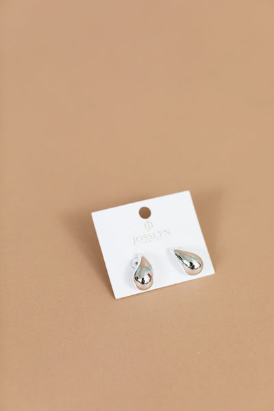 Teardrop Earrings (Silver)