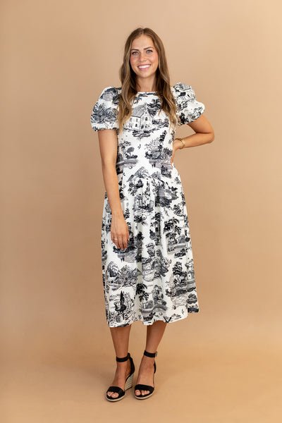 Sofia Toile Midi Dress