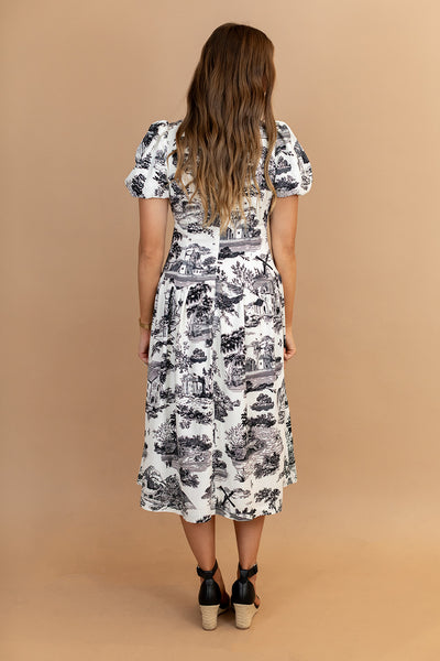 Sofia Toile Midi Dress