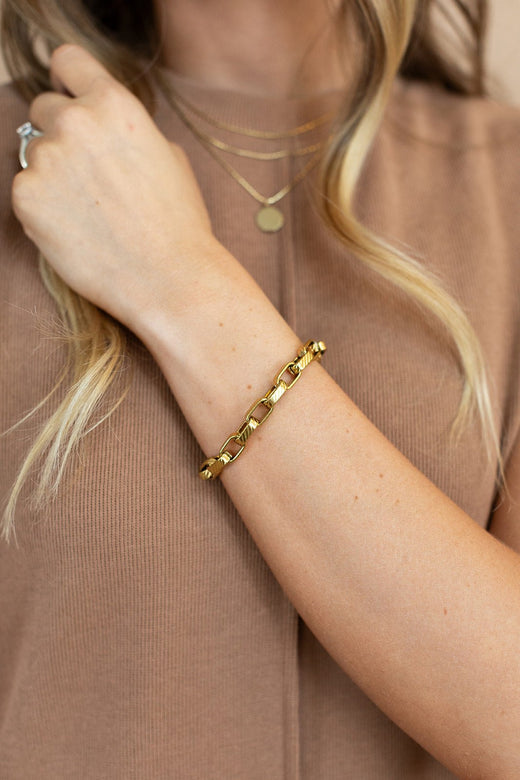 Chunky Box Chain Bracelet — Brooklyn Blush, Draper Utah