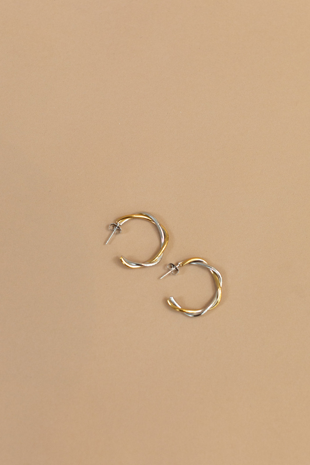 Gold & Silver Twist Hoops