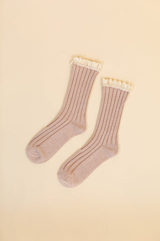 Crochet Trim Socks