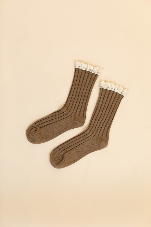Crochet Trim Socks — Brooklyn Blush, Draper Utah