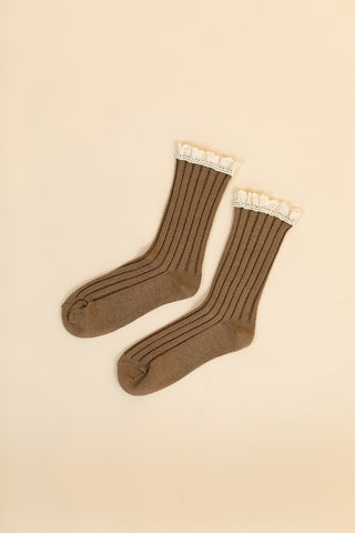 Crochet Trim Socks