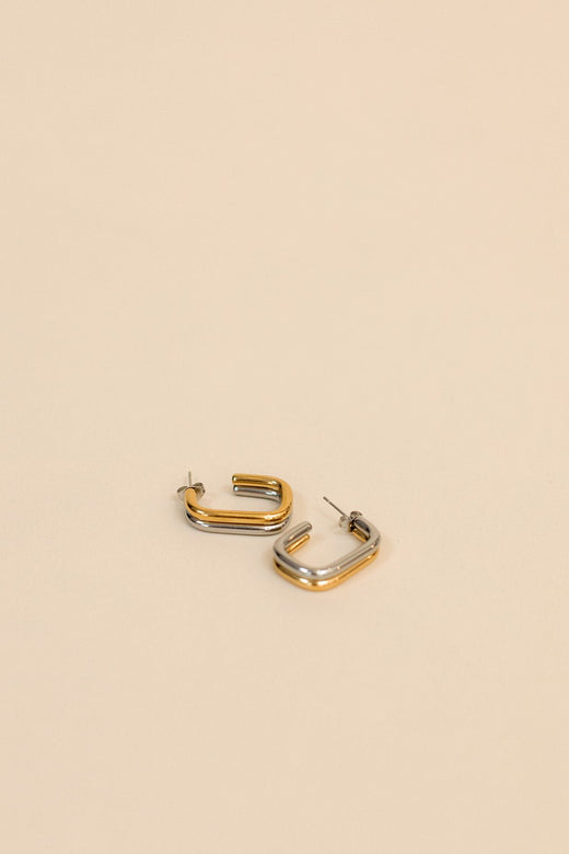 Gold & Silver rectangle studs — Brooklyn Blush, Draper Utah