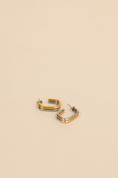 Gold & Silver rectangle studs