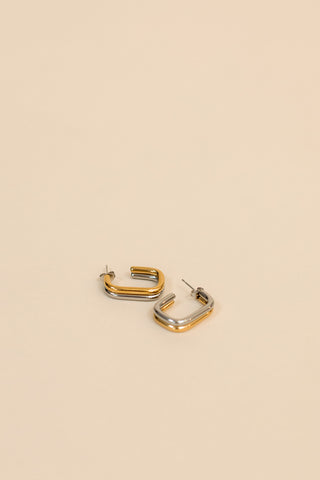 Gold & Silver rectangle studs