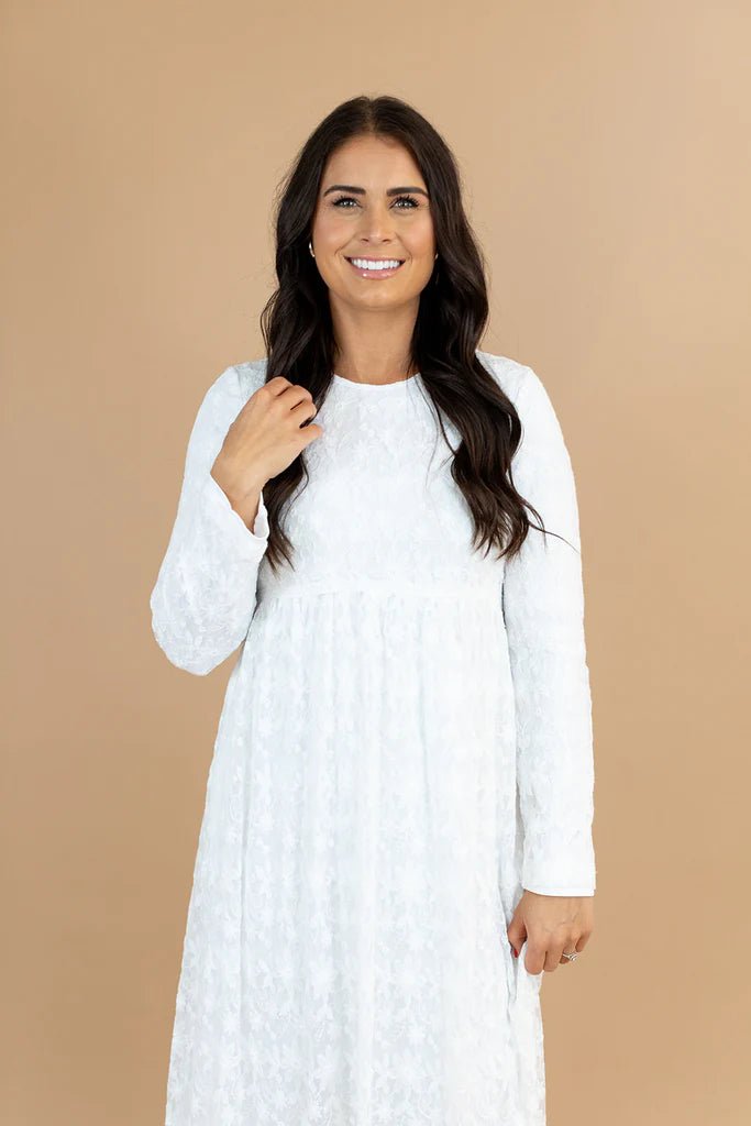 Pearle Temple Dress — white LDS temple dress, view 2
