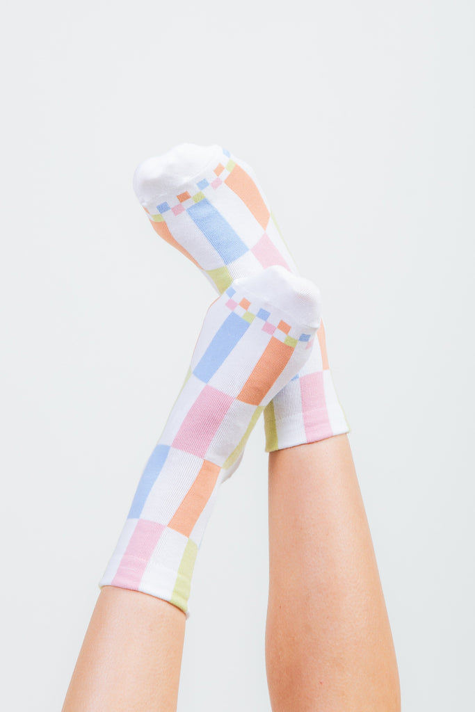 Women's White Stripe Socks