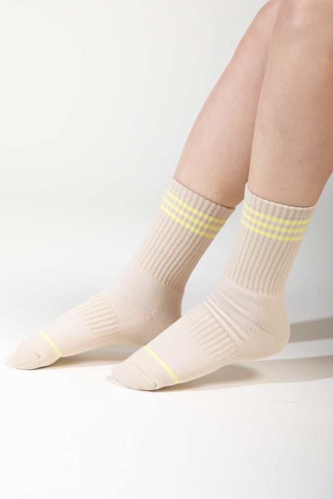Women's Stripe Socks in Cream
