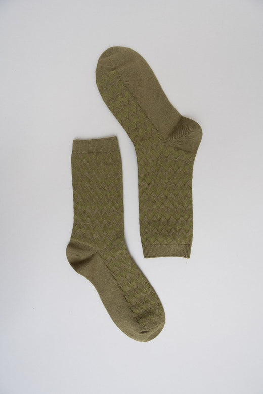 Zig Zag Socks in Moss — Brooklyn Blush, Draper Utah
