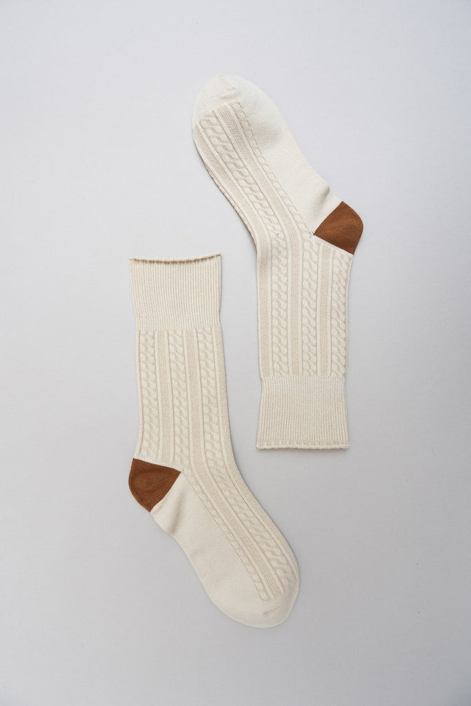 Scalloped Edge Socks in Ivory