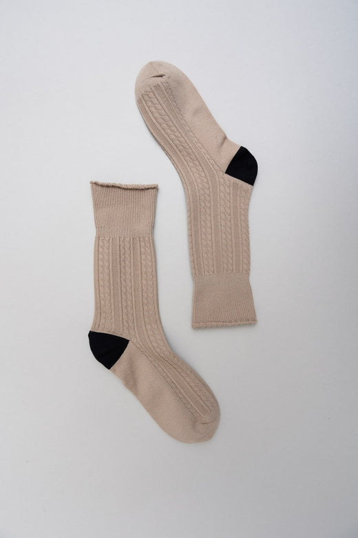 Scalloped Edge Socks in Taupe — Brooklyn Blush, Draper Utah