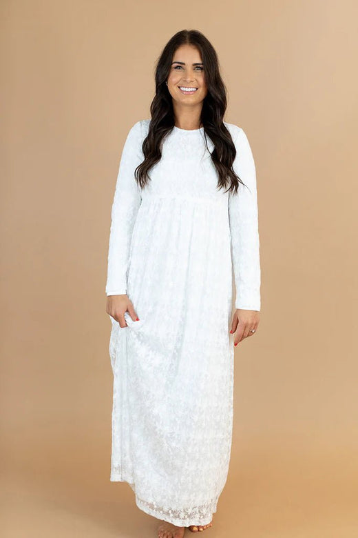 Pearle Temple Dress — white LDS temple dress from Brooklyn Blush in Draper, Utah