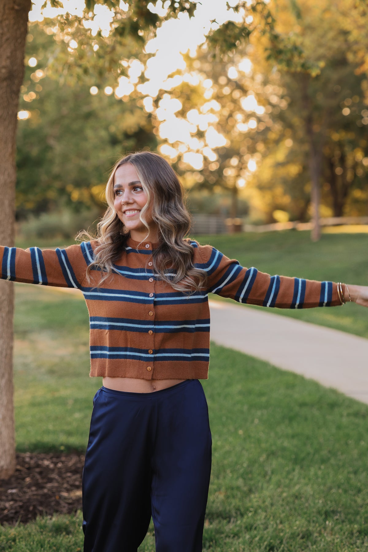 Chari Striped Cardigan