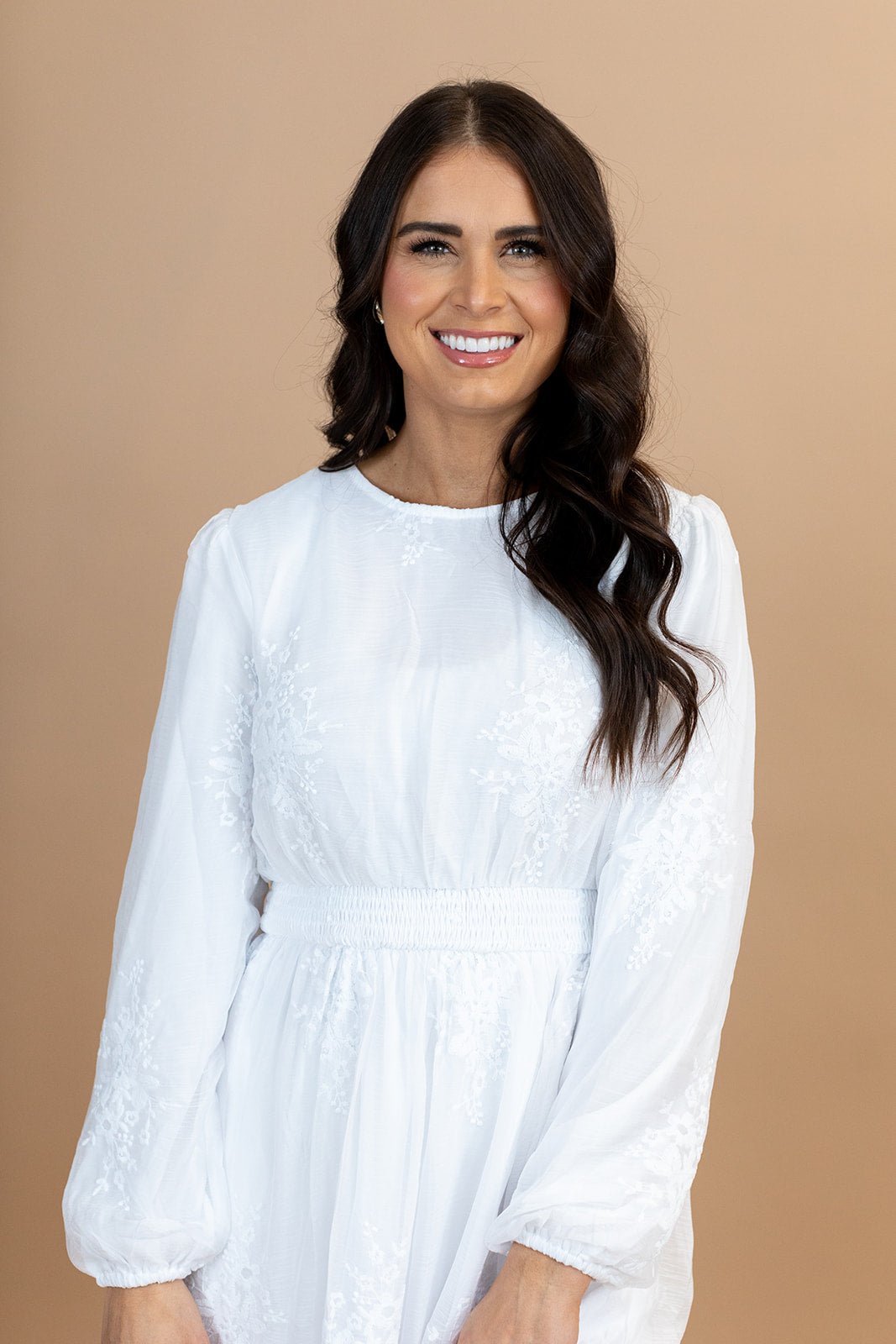 Florence petite temple dress — white LDS temple dress, view 2
