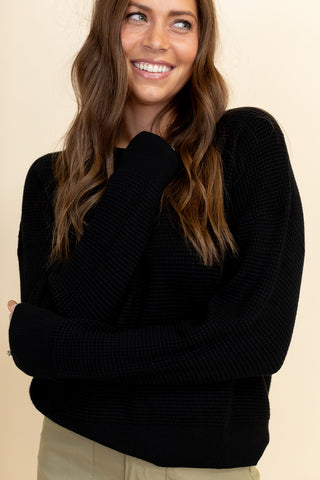 Kodi Textured Sweater in Black