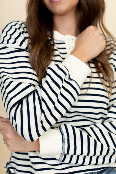 Wells Stripe Henley Shirt