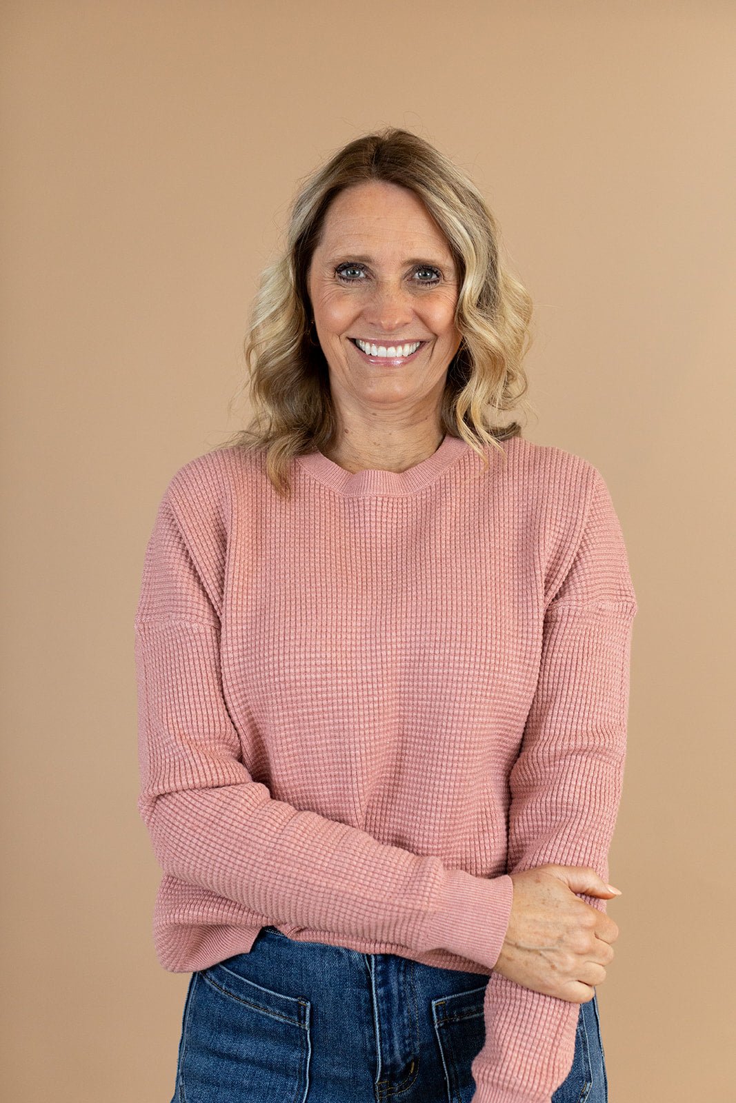 Kodi Textured Sweater in Cranberry — Brooklyn Blush women's boutique, Draper Utah