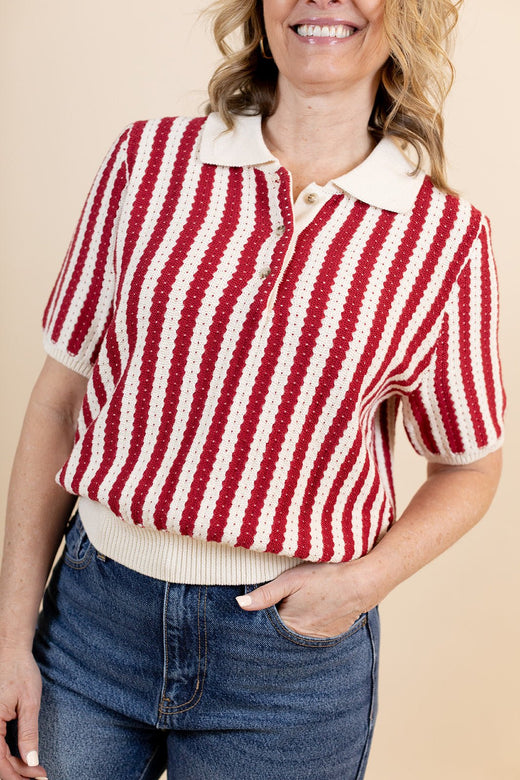 Melina Stripe Knit Top