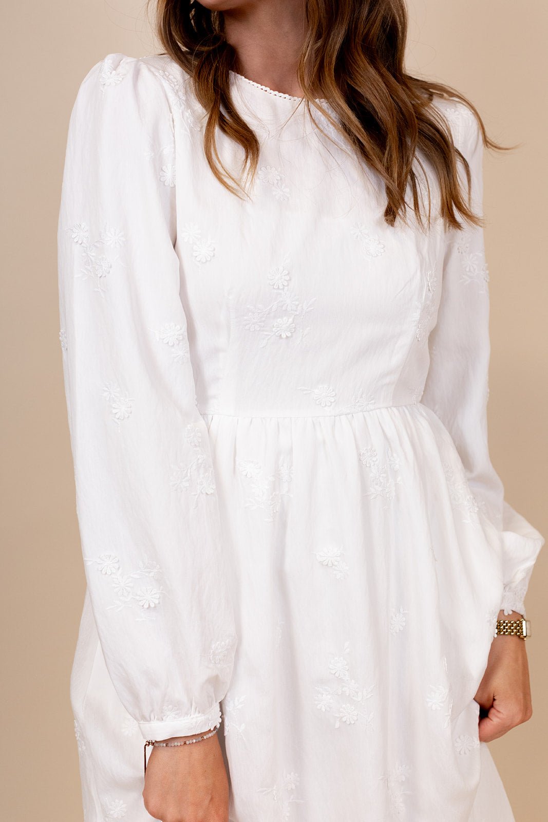Emery Temple Dress — white LDS temple dress, view 4