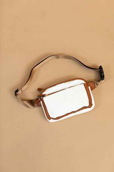 Color Block  PU Leather Cross Bag