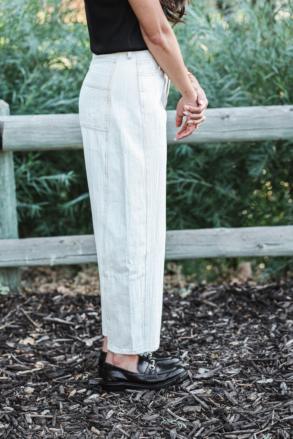 Jo Textured Barrel Jeans