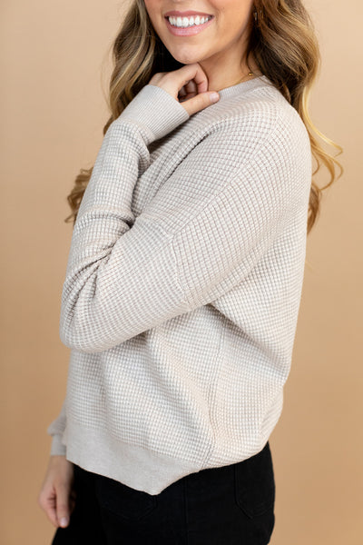 Kodi Textured Sweater in Stone