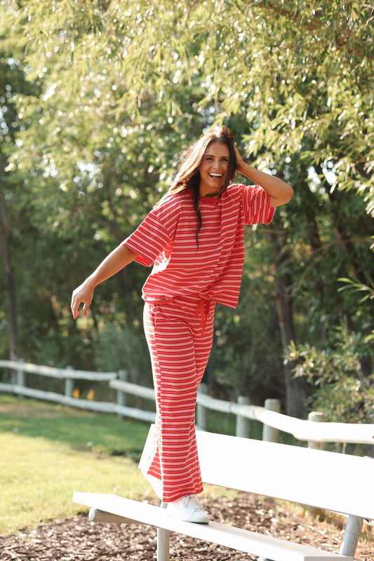 Brianne Pants in Red/Pink
