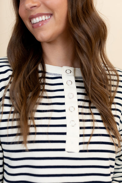 Wells Stripe Henley Shirt