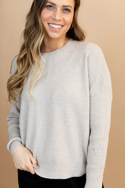 Kodi Textured Sweater in Stone