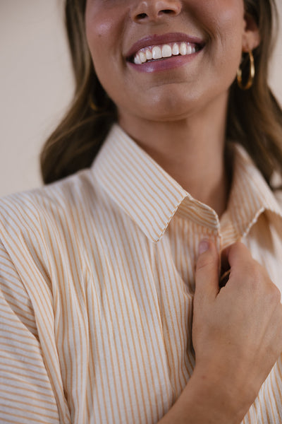 Wynnie Orange Striped Pleated Dress