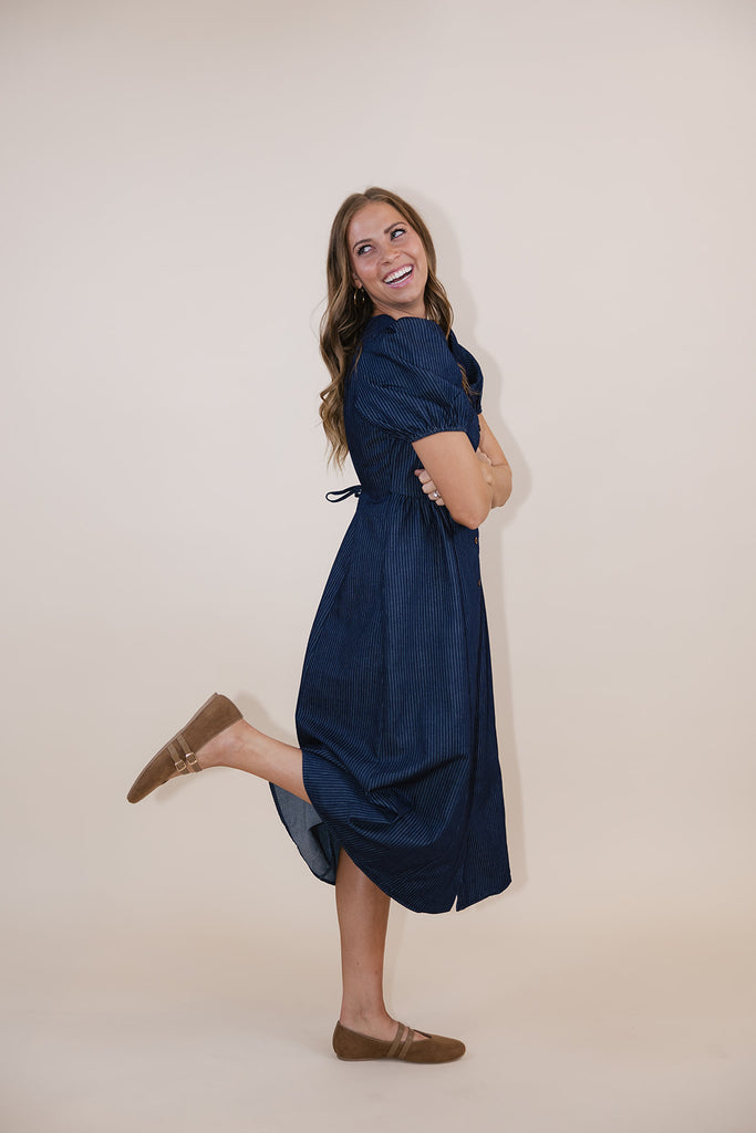 Kollyns Pinstripe Denim Dress