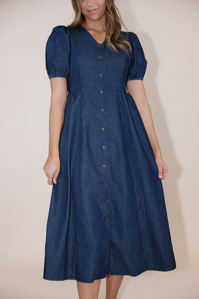 Kollyns Pinstripe Denim Dress