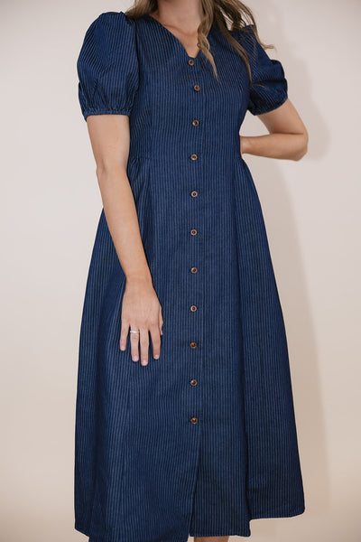 Kollyns Pinstripe Denim Dress