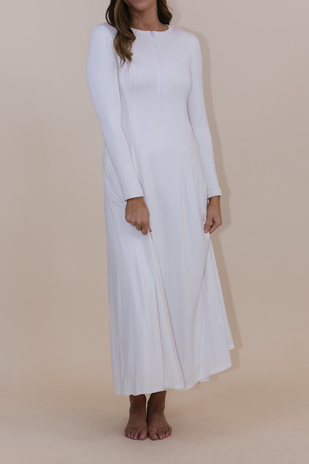 Ash Temple Dress — white LDS temple dress, view 3