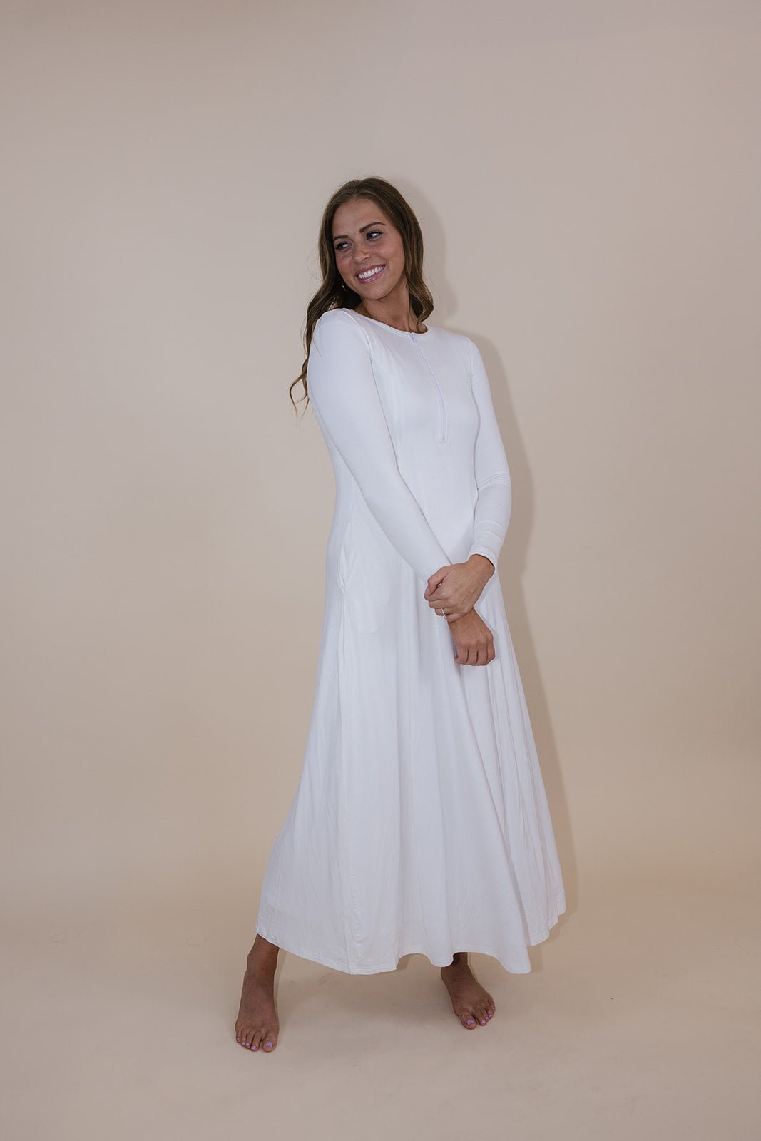 Ash Temple Dress — white LDS temple dress from Brooklyn Blush in Draper, Utah