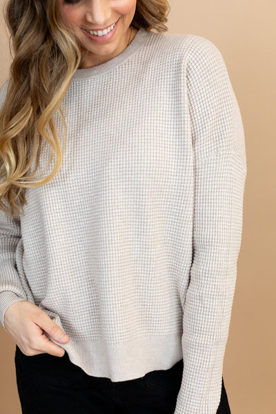 Kodi Textured Sweater in Stone