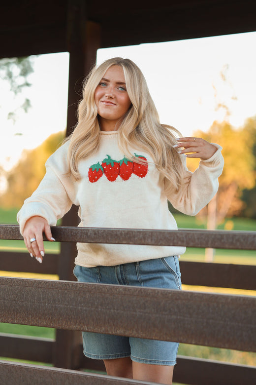 Afton Strawberry Sweater
