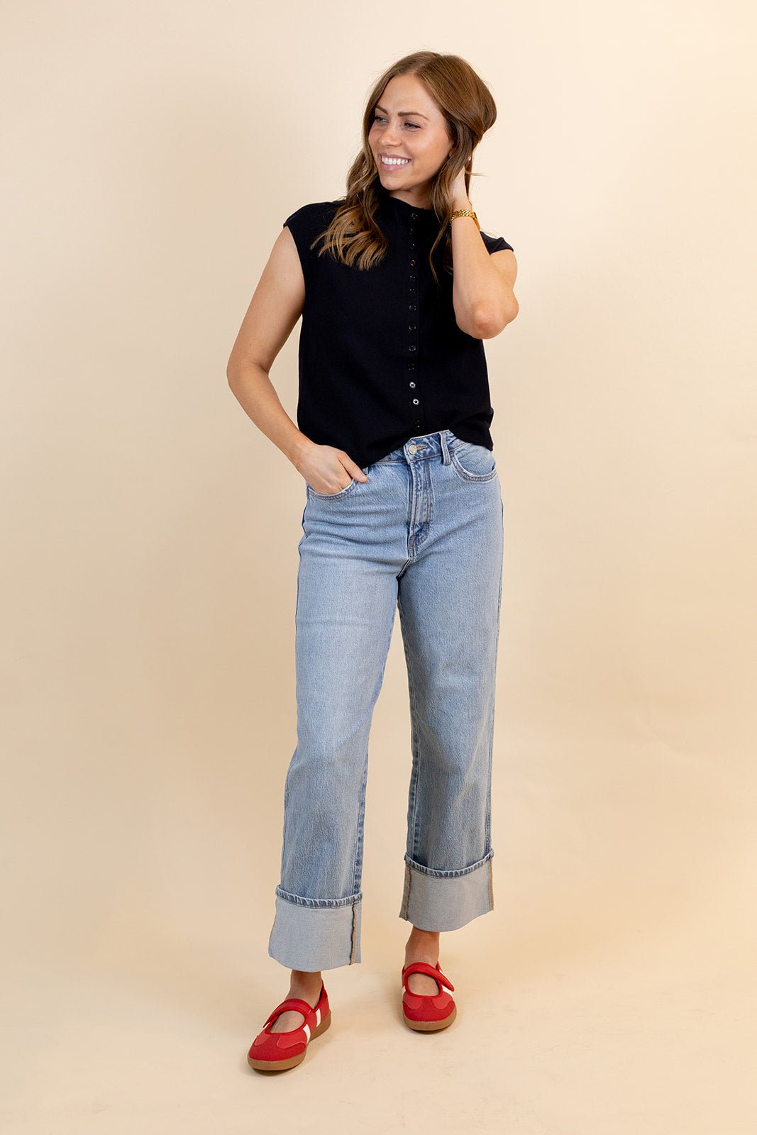 Tyra Super High Rise Cuff Jean