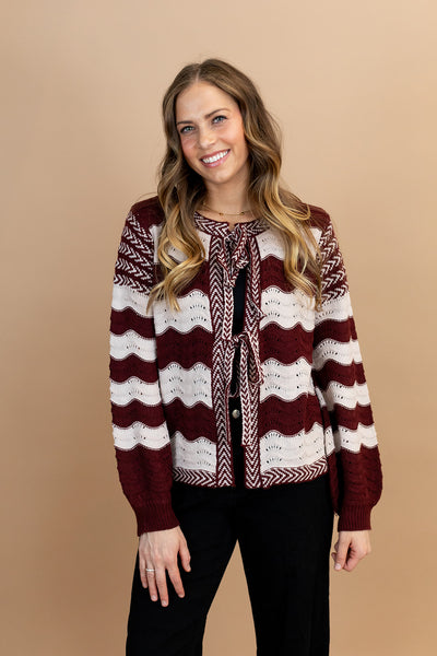 Chezney Bow Cardigan Sweater