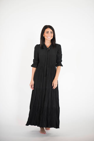 Positano Ruffle Maxi in Black